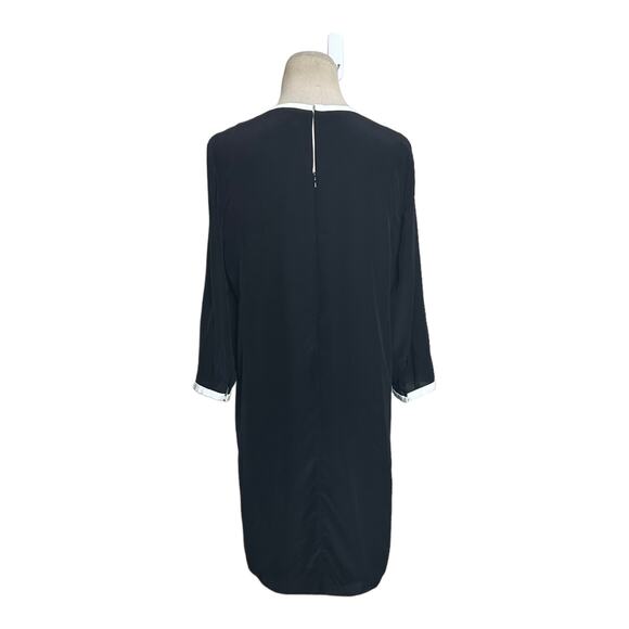 St. Emile black with white trim 3/4 sleeves sheath dress size 8 - Picture 8 of 12